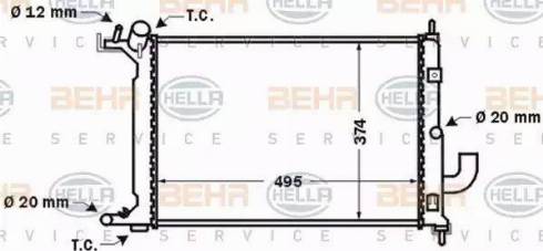 HELLA 8MK 376 726-531 - Radiateur, refroidissement du moteur cwaw.fr