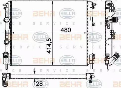 HELLA 8MK 376 726-731 - Radiateur, refroidissement du moteur cwaw.fr