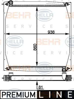 HELLA 8MK 376 721-625 - Radiateur, refroidissement du moteur cwaw.fr