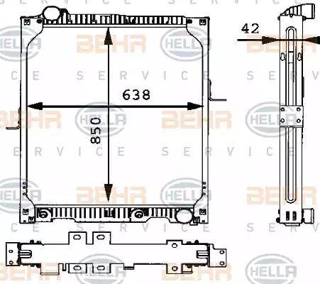 HELLA 8MK 376 721-191 - Radiateur, refroidissement du moteur cwaw.fr