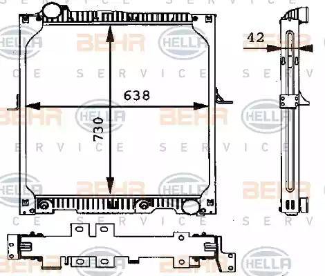 HELLA 8MK 376 721-321 - Radiateur, refroidissement du moteur cwaw.fr