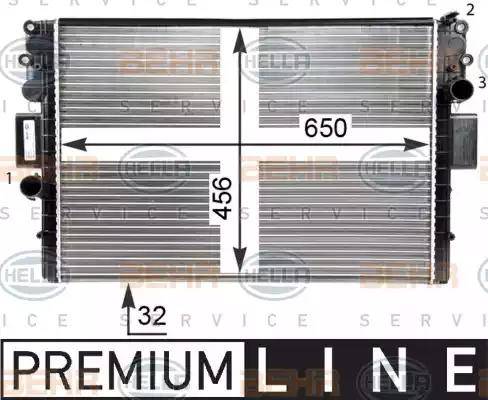 HELLA 8MK 376 774-421 - Radiateur, refroidissement du moteur cwaw.fr