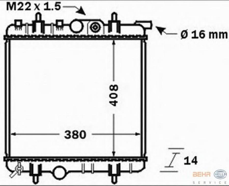 HELLA 8MK 376 771-481 - Radiateur, refroidissement du moteur cwaw.fr