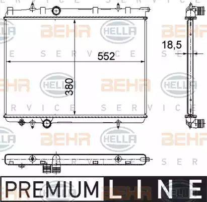 HELLA 8MK 376 771-501 - Radiateur, refroidissement du moteur cwaw.fr