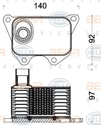 HELLA 8MO 376 797-011 - Radiateur d'huile cwaw.fr