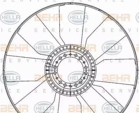 HELLA 8MV 376 906-611 - Roue du souffleur, refroidissementdu moteur cwaw.fr