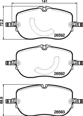 HELLA PAGID 8DB 355 044-261 - Kit de plaquettes de frein, frein à disque cwaw.fr