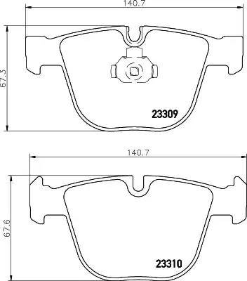 HELLA PAGID 8DB 355 009-851 - Kit de plaquettes de frein, frein à disque cwaw.fr