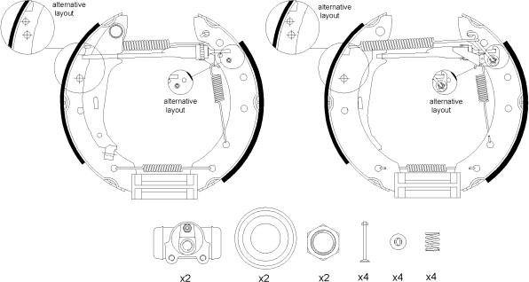 HELLA PAGID 8DB 355 004-661 - Jeu de mâchoires de frein cwaw.fr