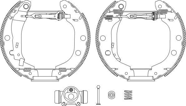 HELLA PAGID 8DB 355 004-671 - Jeu de mâchoires de frein cwaw.fr