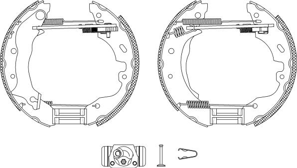 HELLA PAGID 8DB 355 004-091 - Jeu de mâchoires de frein cwaw.fr