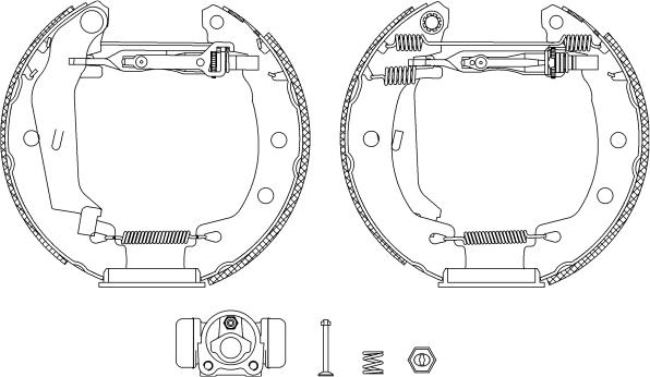 HELLA PAGID 8DB 355 004-261 - Jeu de mâchoires de frein cwaw.fr