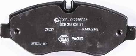 HELLA PAGID 8DB 355 005-511 - Kit de plaquettes de frein, frein à disque cwaw.fr