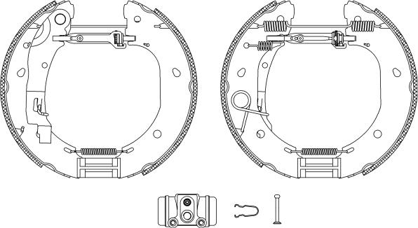 HELLA PAGID 8DB 355 005-091 - Jeu de mâchoires de frein cwaw.fr