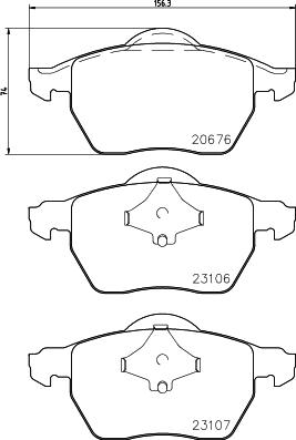 HELLA PAGID 8DB 355 006-921 - Kit de plaquettes de frein, frein à disque cwaw.fr