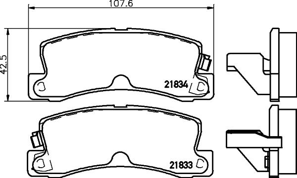 HELLA PAGID 8DB 355 006-431 - Kit de plaquettes de frein, frein à disque cwaw.fr