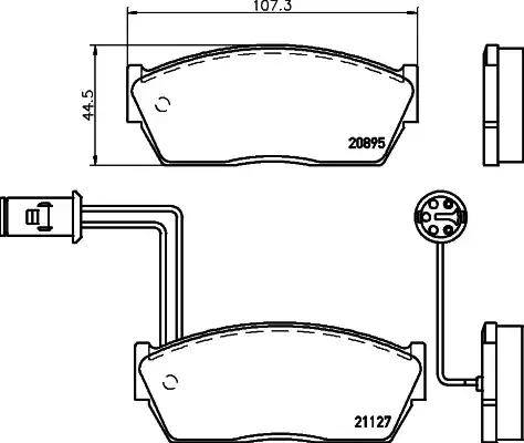 HELLA PAGID 8DB 355 006-311 - Kit de plaquettes de frein, frein à disque cwaw.fr