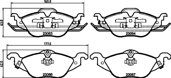 HELLA PAGID 8DB 355 008-571 - Kit de plaquettes de frein, frein à disque cwaw.fr