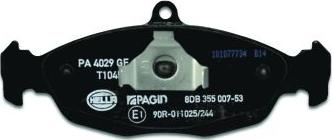 HELLA PAGID 8DB 355 007-531 - Kit de plaquettes de frein, frein à disque cwaw.fr