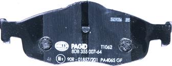 HELLA PAGID 8DB 355 007-641 - Kit de plaquettes de frein, frein à disque cwaw.fr