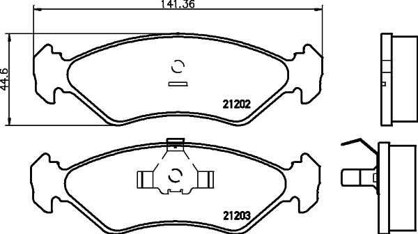 HELLA PAGID 8DB 355 007-391 - Kit de plaquettes de frein, frein à disque cwaw.fr