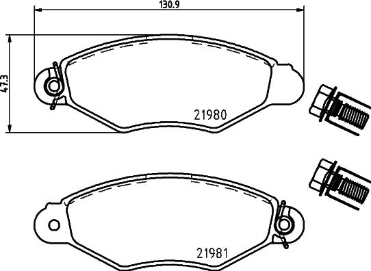 HELLA PAGID 8DB 355 019-311 - Kit de plaquettes de frein, frein à disque cwaw.fr