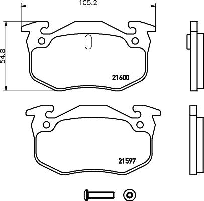 HELLA PAGID 8DB 355 019-221 - Kit de plaquettes de frein, frein à disque cwaw.fr