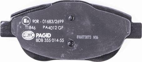 HELLA PAGID 8DB 355 014-551 - Kit de plaquettes de frein, frein à disque cwaw.fr