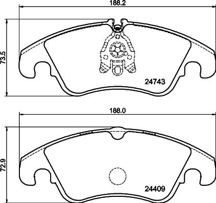 HELLA PAGID 8DB 355 014-741 - Kit de plaquettes de frein, frein à disque cwaw.fr