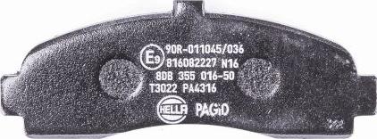 HELLA PAGID 8DB 355 016-501 - Kit de plaquettes de frein, frein à disque cwaw.fr