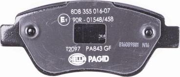 HELLA PAGID 8DB 355 016-071 - Kit de plaquettes de frein, frein à disque cwaw.fr