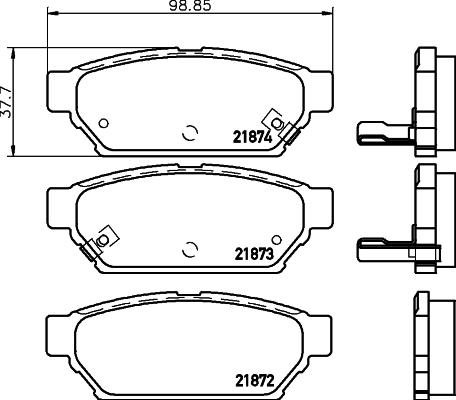 HELLA PAGID 8DB 355 016-701 - Kit de plaquettes de frein, frein à disque cwaw.fr