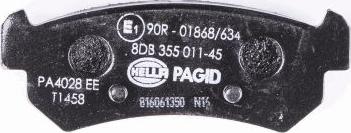 HELLA PAGID 8DB 355 011-451 - Kit de plaquettes de frein, frein à disque cwaw.fr