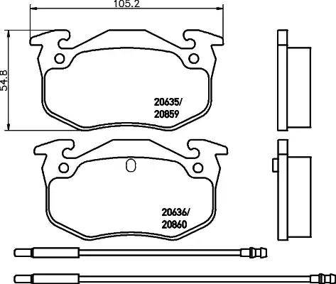 HELLA PAGID 8DB 355 018-921 - Kit de plaquettes de frein, frein à disque cwaw.fr