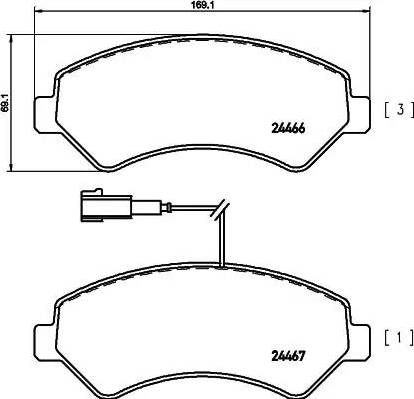 HELLA PAGID 8DB 355 012-921 - Kit de plaquettes de frein, frein à disque cwaw.fr