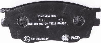 HELLA PAGID 8DB 355 012-091 - Kit de plaquettes de frein, frein à disque cwaw.fr