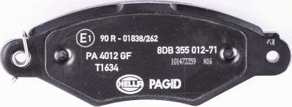 HELLA PAGID 8DB 355 012-711 - Kit de plaquettes de frein, frein à disque cwaw.fr