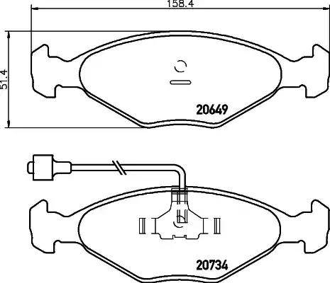 HELLA PAGID 8DB355017411 - Kit de plaquettes de frein, frein à disque cwaw.fr