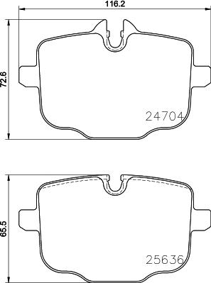 HELLA PAGID 8DB 355 024-921 - Kit de plaquettes de frein, frein à disque cwaw.fr