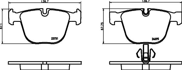 HELLA PAGID 8DB 355 026-301 - Kit de plaquettes de frein, frein à disque cwaw.fr