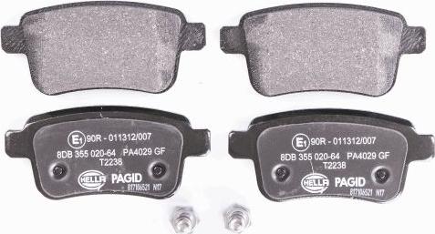 HELLA PAGID 8DB 355 020-641 - Kit de plaquettes de frein, frein à disque cwaw.fr