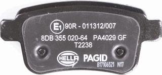 HELLA PAGID 8DB 355 020-641 - Kit de plaquettes de frein, frein à disque cwaw.fr