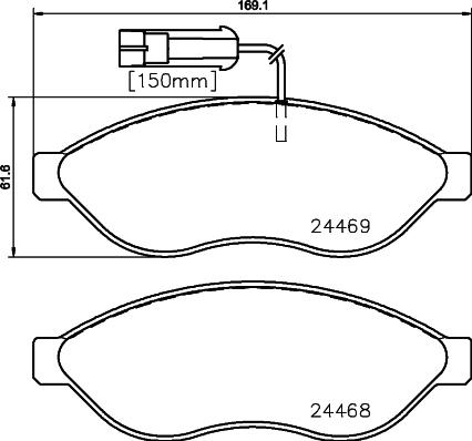 HELLA PAGID 8DB 355 020-661 - Kit de plaquettes de frein, frein à disque cwaw.fr