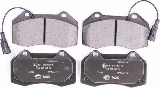 HELLA PAGID 8DB 355 021-621 - Kit de plaquettes de frein, frein à disque cwaw.fr