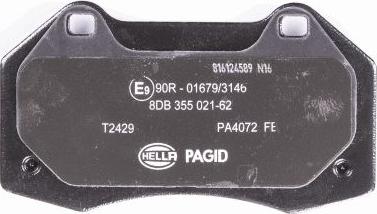 HELLA PAGID 8DB 355 021-621 - Kit de plaquettes de frein, frein à disque cwaw.fr