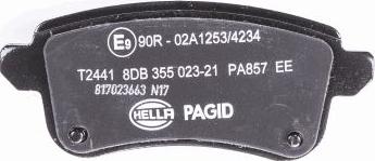 HELLA PAGID 8DB 355 023-211 - Kit de plaquettes de frein, frein à disque cwaw.fr