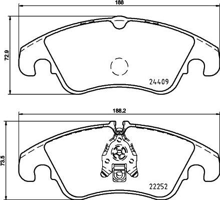 HELLA PAGID 8DB 355 023-221 - Kit de plaquettes de frein, frein à disque cwaw.fr