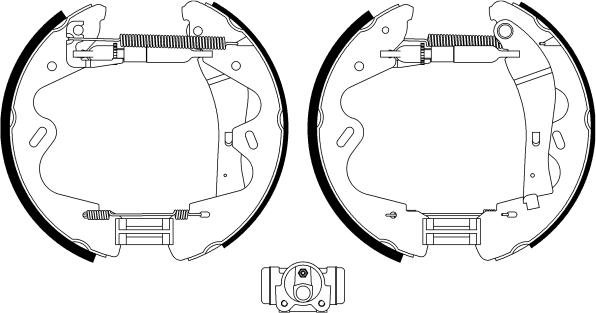 HELLA PAGID 8DB 355 022-991 - Jeu de mâchoires de frein cwaw.fr