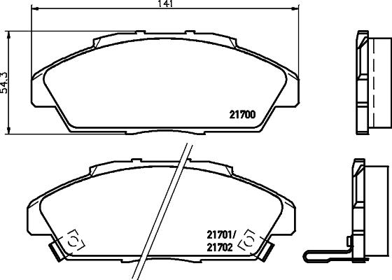 HELLA PAGID 8DB 355 027-221 - Kit de plaquettes de frein, frein à disque cwaw.fr