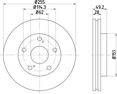 HELLA PAGID 8DD 355 104-911 - Disque de frein cwaw.fr